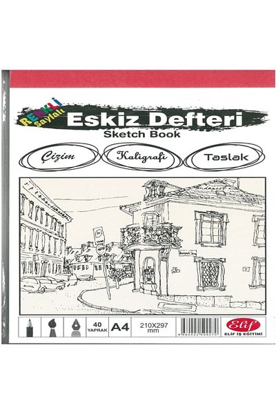 Elif İş Eğitim كراسة الرسم الملونة A4 40 Yp: 210x297 160 غرام