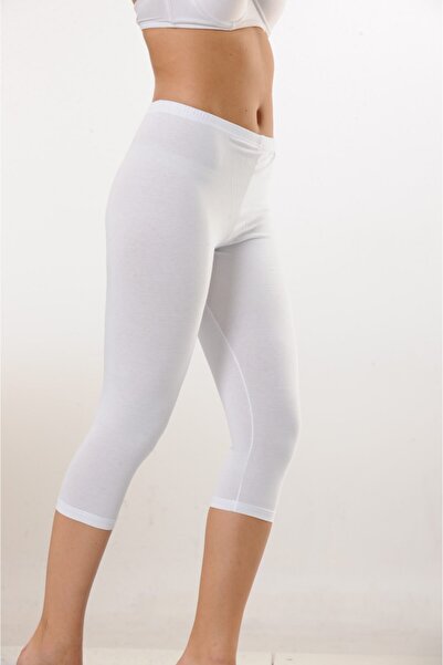 Hmd Women's Cotton White Below Knee Capri Leggings & Comfortable Texture