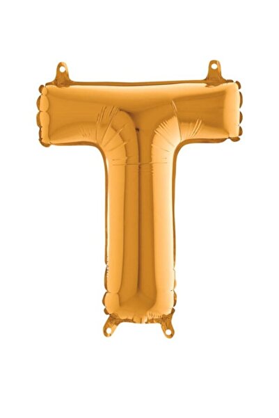 Çemrek Süs Parti حرف T بالون فوليو ذهبي اللون 100 سم
