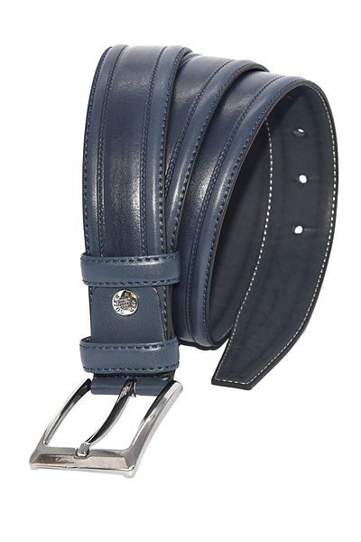 Süzer Deri Navy Blue Faux Leather Patterned Model 3.5 cm Classic Belt - 8045-61