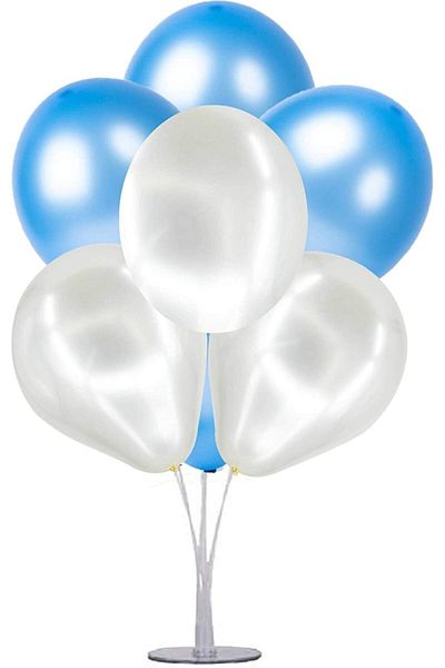 Çemrek Süs Parti Blue Balloon Stand Set - 1 Stand and 10 Metallic Balloons