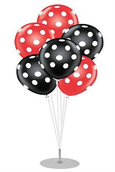 Çemrek Süs Parti Red Black Balloon Stand - 1 Stand and 10 Balloons