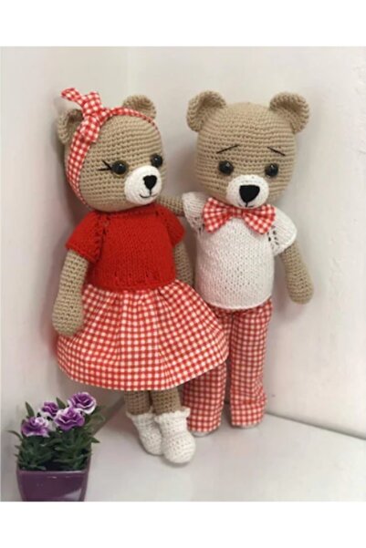 OYUNCAKPARK Aşık Ayıcıklar Amigurumi Organik Oyuncak