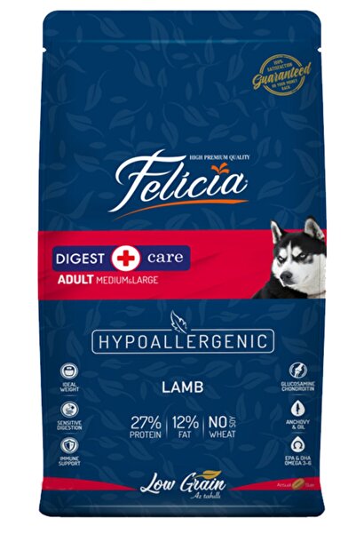Felicia Az Tahıllı Yetişkin Kuzulu Orta Büyük Irk Hypoallergenic Köpek Maması...