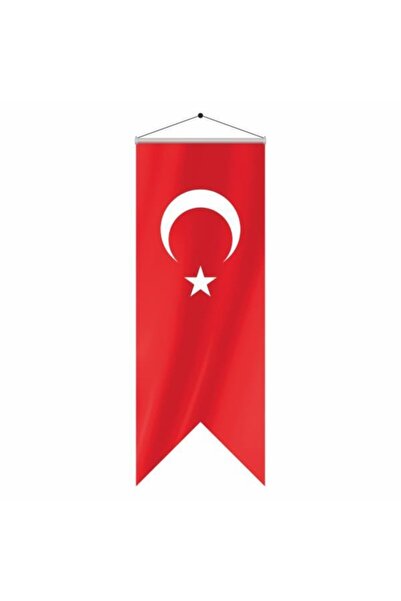 Genel Markalar Türk Bayrağı Kırlangıç Askılı Bayrak 50x200 cm Alpaka Kumaş