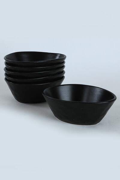 Keramika Mat Siyah Trior Çorba Kasesi 17 Cm 6 Adet