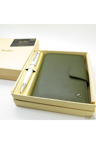 Scrikss Isme Özel Haki Cep Ajandalı Hediye Seti - Inci Kalem - Md-1330 | Cep Ajandası + Kalem