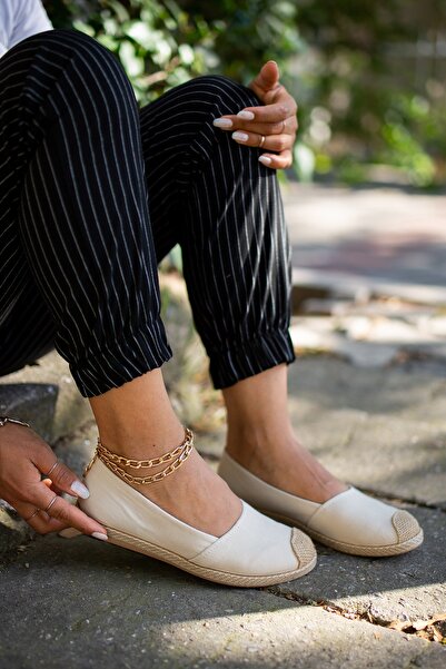 Moda Değirmeni Bej Pütür Kadın Babet 2m1010-111-0001