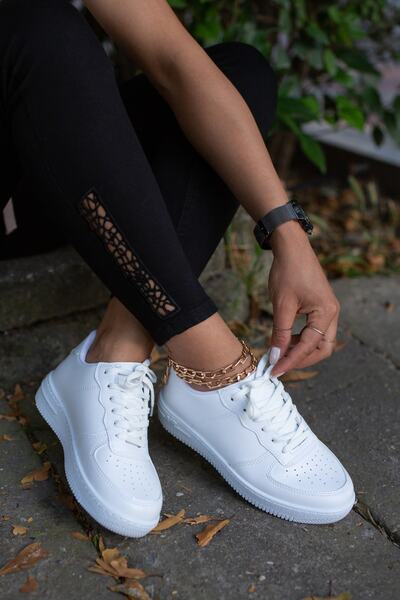 Moda Değirmeni Λευκό-λευκό Γυναικείο Sneaker 2m1003-101-0001