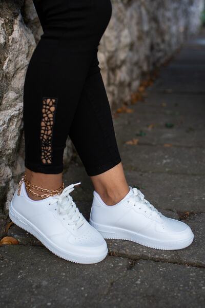 Moda Değirmeni Λευκό-λευκό Γυναικείο Sneaker 2m1003-101-0001