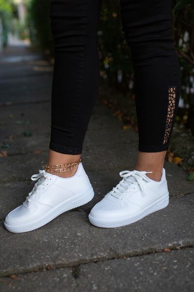 Moda Değirmeni Λευκό-λευκό Γυναικείο Sneaker 2m1003-101-0001