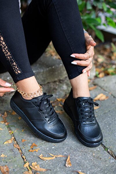 Moda Değirmeni Μαύρο-μαύρο Γυναικείο Sneaker 2m1003-101-0001