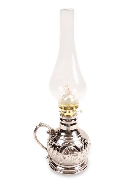 Genel Markalar Boru Camlı Nikelajlı El Yapımı Bakır Gaz Lambası