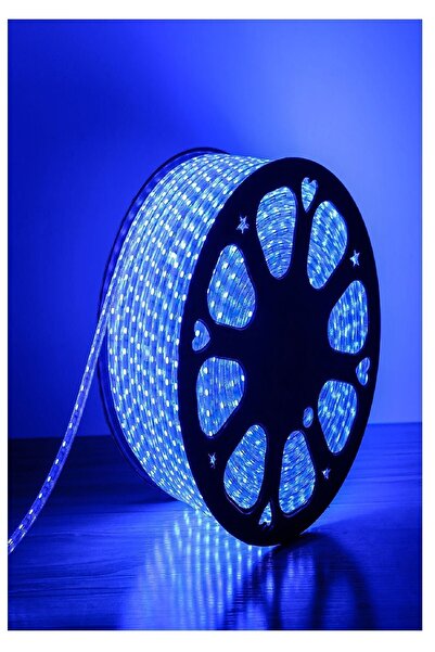 N&D Lighting Flexible Strip Hortum Şerit Led Işık - 220 Volt Enerji Fişli - Mavi - 1 Metre