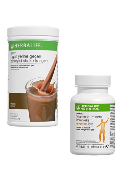 Herbalife Formül 1 Shake Çikolata + Formül 2 Vitamin Erkek 60 Tablet