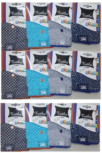 Tutku Navy Blue 0250 Patterned Boy's Boxer