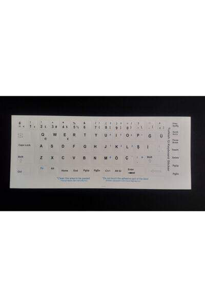Brs Notebook Klavye Q Türkçe Sticker Beyaz - 10 Adet