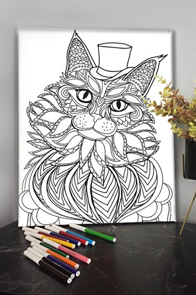 KanvasSepeti 40x30cm Çocuklar Için Guaj,akrilik,keçeli,sulu Boya Ile Boyanabi...