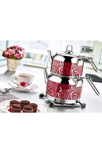 Evimsaray Duru Decorated Mini Size Teapot S1156
