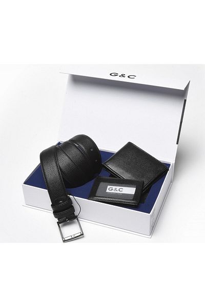 GC Men's Black Wallet Card Holder Set