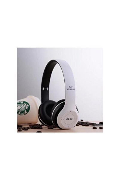 Genel Markalar Beyaz P47 Bluetooth Kulaklık Wireless Kablosuz