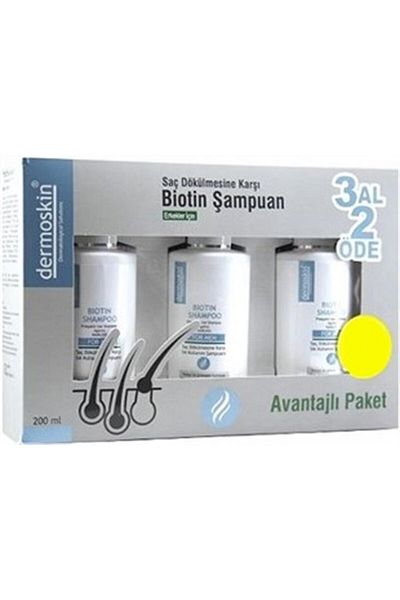 Dermoskin Men's Shampoo 200 Ml - Biotin Anti-Hair Loss, Buy 3 Get 2
