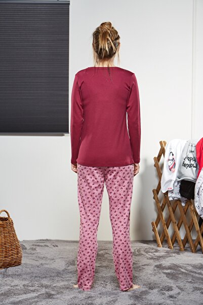 PJS Жіночий піжамний комплект з візерунком вишні та троянд