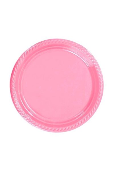 14Süs Pembe Plastik Tabak Çap 22 cm 25 Adet 1 Paket