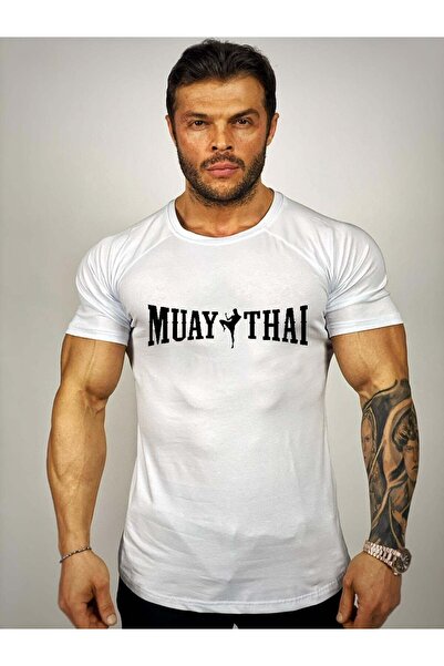 Black İstanbul Muška bela i crna muay thai fitnes T-shirt