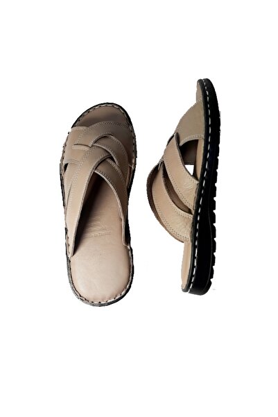 KAPAR Чоловічі візонні плетені тапочки з натуральної шкіри