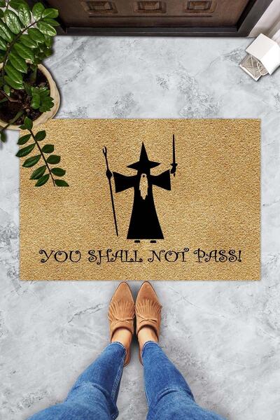 Evsebu You Shall Not Pass! Dekoratif Kapı Önü Paspası