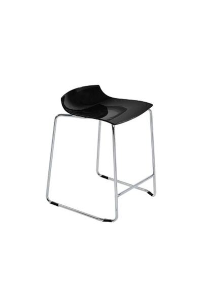 Papatya X-treme Sled Bar Sandalyesi Otel Restoran Mutfak Kafe Solid Siyah