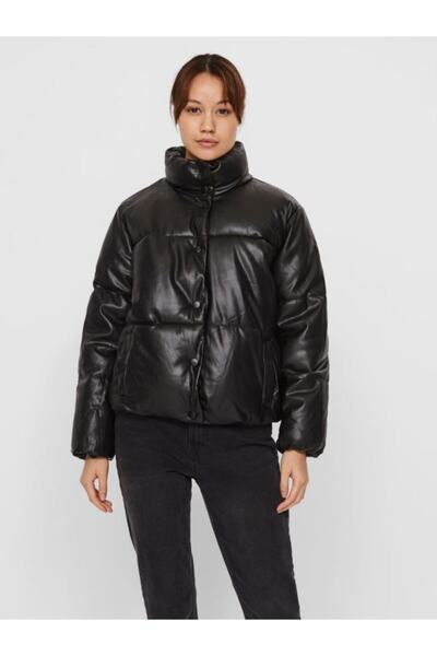 Vero Moda Γυναικείο Μαύρο Κοντό Παλτό Πουφερ Μέσης 10231837