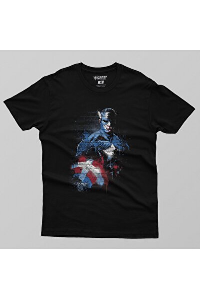 Crazy Captain America Stencil Men's T-Shirt