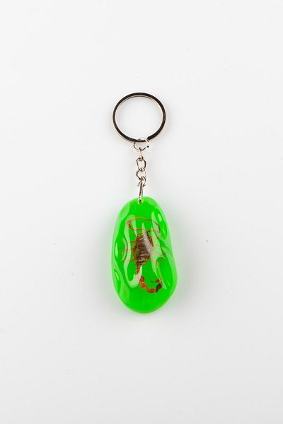 Dünyadan Hediyeler Green Clear Natural Scorpion - Resin Keychain