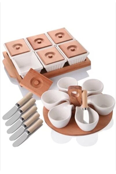 Bambu Corelle Kitchen Ahşaplı Lüx Kahvaltı Sunum Seti