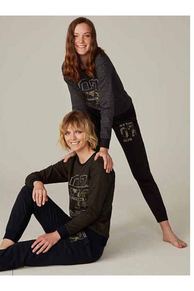 Feyza Women's Gray Pajama Set 3575