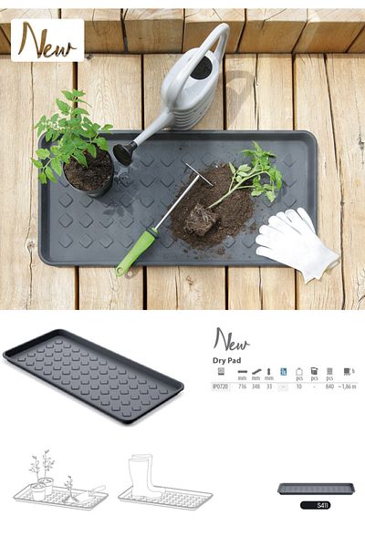 BADEPO Black Prosperplast Dry Pad Shoe Tray