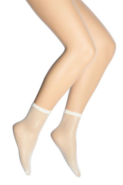 Dore Women's Ecru Mesh Socks
