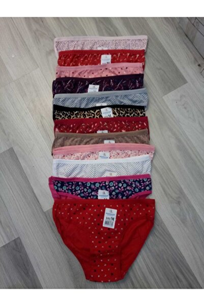 Dondeza Chiloți colorați pentru damă, cu imprimeu în față, 12 piese M