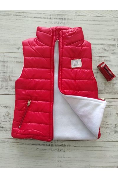 ÇOCUK GİYİM MERKEZİ Girl's Red Puffer Vest
