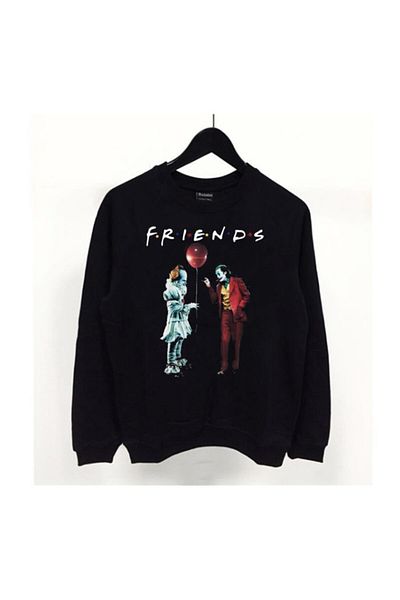 Köstebek Μακρυμάνικο φούτερ Unisex Black Friends And Pennywise