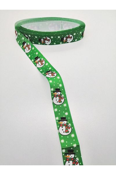 Hobigram Green Snowman Grosgrain Κορδέλα 2,5 cm 1 Meter – Κορδέλα, Κομψό Σχέδιο, Γυναικείο Αξεσουάρ – Κορδέλα –