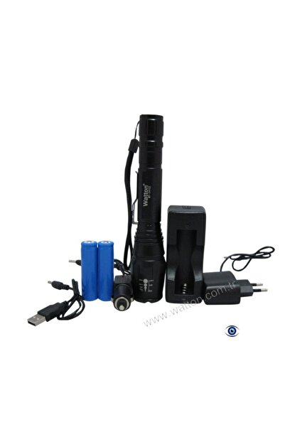 Watton Wt-241 Profesyonel Tx6 Şarjlı Zoomlu Kamp Avcı El Feneri