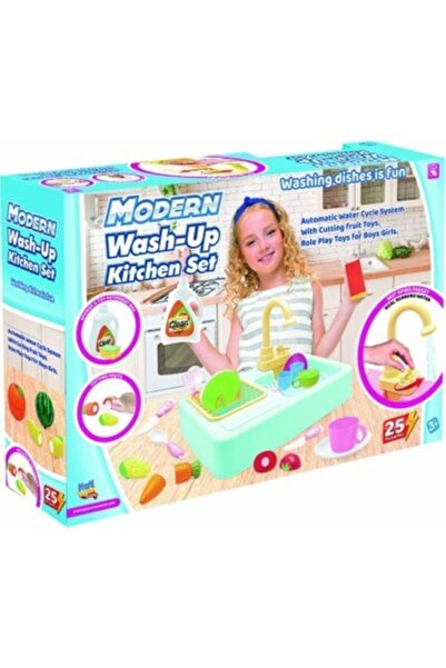 Kayyum Oyuncak Pilli Modern Akan Musluklu Lavabo Mutfak Seti