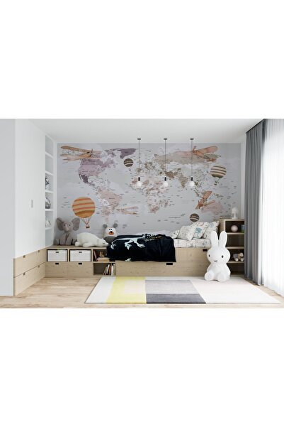 OrhunStore Map 3d Poster 3 Boyutlu Tek Parça Duvar Kağıdı