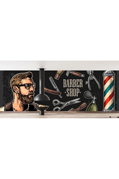 OrhunStore Berber 3d Poster - 3 Boyutlu Tek Parça Duvar Kağıdı