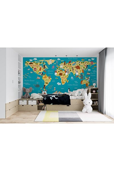 OrhunStore Map  3 Boyutlu Tek Parça Duvar Kağıdı