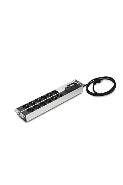 DORAX 19" 2u 12'li Schuko 3x1,5mm² 1,8mt Kablolu Kabinet Grup Prizi Pdu 16a Sigortalı