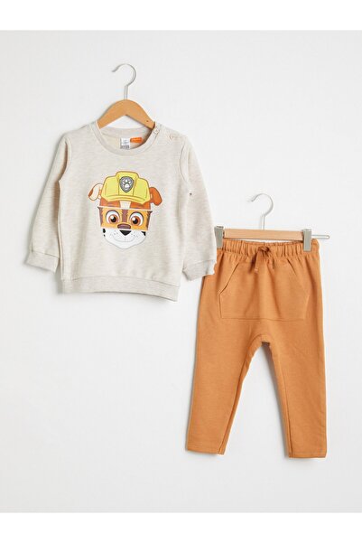 LC Waikiki مجموعة Paw Patrol Boy Off-White Melange Cx8 من الأعلى إلى الأسفل